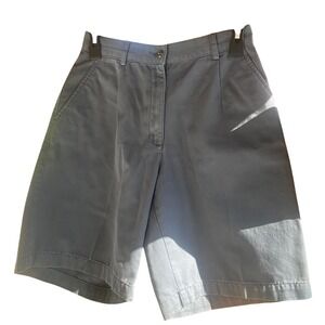 LL Bean Shorts Womens Sz 4 Blue Original Chino High-Rise Stretch Waist